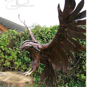 buzzard. steel and bronze
